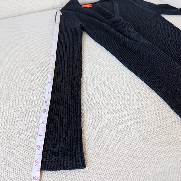 *2/$20* JOE FRESH Navy Fine Knit, Sheer V-Neck Cardigan, Size XS - Picture 9 of 9